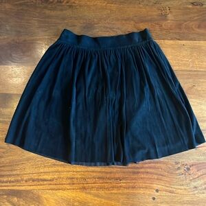 Saks Fifth Avenue Black Suede Pleated Mini Skirt